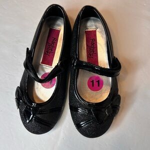Rachel Shoes Girl’s Black Dress Shoes Lil Paulina Size 11 Side Bow